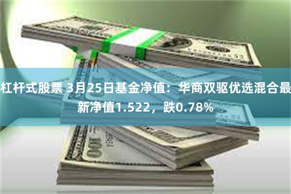 杠杆式股票 3月25日基金净值：华商双驱优选混合最新净值1.522，跌0.78%