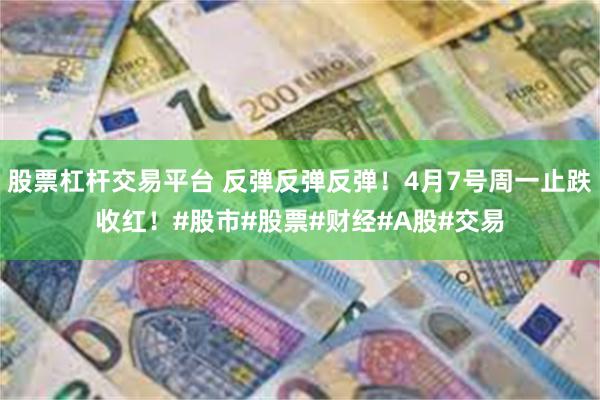 股票杠杆交易平台 反弹反弹反弹！4月7号周一止跌收红！#股市#股票#财经#A股#交易